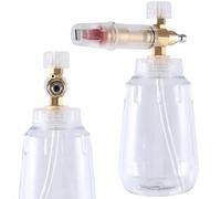 Rosfix Testina Spruzzatrice Schiuma 1L - Ugello Ottone 1,2 mm, Serbatoio Trasparente, Attacco 1/4", 2200 PSI | ricambio per idropulitrice Kärcher K2-K7 | Accessorio Lavaggio Auto