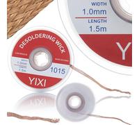 Rosfix Treccia Dissaldante 1mm x 1,5m - Rame con Flussante, Intreccio Fine per Rimozione Stagno | Uso Elettronica PCB BGA | Nastro Dissaldatura Professionale