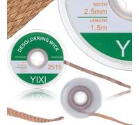 Rosfix Treccia Dissaldante 2,5mm x 1,5m - Rame con Flussante, Intreccio Fine per Rimozione Stagno | Uso Elettronica PCB BGA | Nastro Dissaldatura Professionale