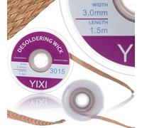 Rosfix Treccia Dissaldante 3mm x 1,5m - Rame con Flussante, Alta Adesione, Rimozione Stagno PCB | Precisione e Protezione Termica | Accessorio per Saldatura Elettronica