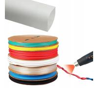 Rosfix Tubo Termorestringente Bianco 35mm 1m - Rapporto 2:1, Isolante, Autoestinguente, Impermeabile | -30~125°C, 1000V | per Elettronica, Auto, Fai-da-te | Guaina Termica