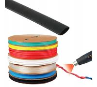 Rosfix Tubo Termorestringente Nero 9mm 1m - Rapporto 2:1, Isolante, Autoestinguente, Impermeabile | -30~125°C, 1000V | per Elettronica, Auto, Fai-da-te | Guaina Termorestringente