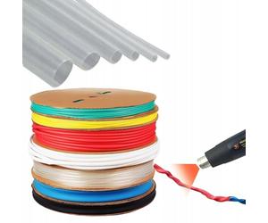 Rosfix Tubo Termorestringente Trasparente 20mm 1m - Rapporto 2:1, Isolante, Ignifugo, Impermeabile | -30~125°C, 1000V | Elettronica, Auto, Fai-da-te | Guaina Termorestringente