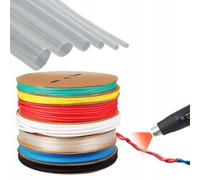 Rosfix Tubo Termorestringente Trasparente 50mm 1m - Rapporto 2:1, Isolante, Ignifugo, Impermeabile | -30~125°C, 1000V | Elettronica, Auto, Fai-da-te | Guaina Termorestringente