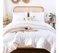 ROSGONIA Set copripiumino doppio/matrimoniale XL per ragazze e ragazzi, bianco, 1 piumino boho e 1 federa, leggero per bambini per tutte le stagioni