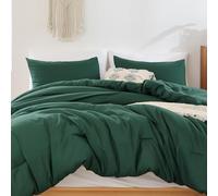 ROSGONIA Trapunta oversize per letto king size, verde smeraldo scuro, 3 pezzi (1 trapunta Boho e 2 federe), set di biancheria da letto king size leggero e oversize
