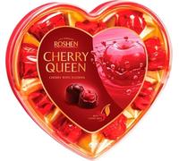 Roshen Cherry Queen Cioccolatini al Liquore di Ciliegia, Confezione Regalo Cuore, Praline Assortite, 125g