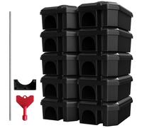 Roshield 10x scatole-trappola a prova di manomissione con veleno per topi, controllo di sicurezza per tenere alla larga animali domestici e bambini