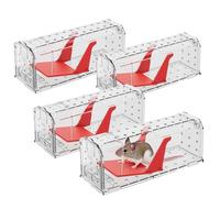 Roshield 4 x Trappole friendly per la cattura di TOPI, adatte ad interni ed esterni. Antiparassitari e catturano l’animale vivo. Riutilizzabili, eseguono una cattura veloce ed altamente sensibil