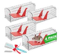Roshield - 4 x Trappole per la cattura di topi (non adatte ai ratti), ideali per uso interno ed esterno. Riutilizzabili, assicurano una cattura rapida e sensibile.