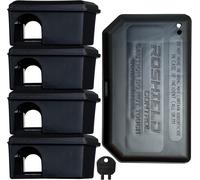 Roshield 5 scatole con esche per topi tengono il veleno per topi al sicuro e