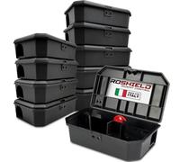 Roshield - Set di 10 scatole nere per esche per topi piccoli, antimanomissione, sicure per bambini e animali domestici (vuote, esche per roditori non incluse, non adatte ai ratti)
