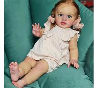 ROSHUAN Bambola rinata da 66 cm, bambola in piedi di grandi dimensioni che sembrano realistiche, in tessuto morbido, corpo ponderato, capelli radicati, realistica, per bambini dai 3 anni in su
