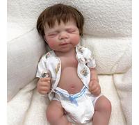 ROSHUAN Bambole realistiche in silicone per bambini da 45,7 cm, realistiche, con capelli radicati che sembrano la vita reale che dormono neonati giocattolo per bambini di 3 anni