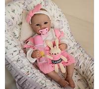 ROSHUAN Bambole realistiche Reborn in silicone a corpo intero da 45,7 cm, realistiche, con capelli dipinti che sembrano veri neonati bambola con giocattolo per l'alimentazione dei bambini dai 3 anni