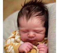 ROSHUAN Bambole realistiche Reborn in silicone a corpo intero in vinile ragazza 45,7 cm che dorme bambola neonato fatta a mano che sembrano realistiche bambole lavabili giocattolo per bambini