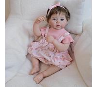 ROSHUAN Bambole Reborn Baby in Silicone Full Body Vinyl Girl 48 cm Realistico Neonato Bambole Che Sembrano Vita Reale Bambola Del Bambino Occhi Aperti Realistica Bambola per Bambini Regali