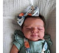 ROSHUAN Bambole Reborn Baby in Silicone Full Body Vinyl Sleeping Girl 45,7 cm Realistico Realistico Neonato Bambola Occhi Chiudi Che Aspetto Vita Reale Neonati Bambole Giocattolo per Bambini Regali