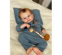 ROSHUAN Bambole Reborn Baby Occhi Aperti 43,2 cm Realistico Cercando Preemie Bebe Pieno Silicone Vinile Anatomicamente Corretto Girl Life Like Reborn Baby Dolls con Giocattolo di Alimentazione