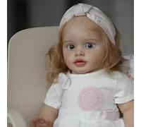 ROSHUAN Bambole Reborn di grandi dimensioni da 66 cm realistiche bambole reborn baby girl, che sembrano la vita reale bambola del bambino del panno morbido corpo capelli biondi realistica bambola del