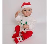 ROSHUAN Bambole Reborn in silicone a corpo intero - Bambola realistica da 45,7 cm, anatomicamente corretta, bambola rinata che sembra reale con accessori giocattolo, regali di Natale per bambini