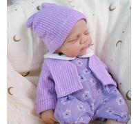 ROSHUAN Mini bambola realistica in silicone da 30,5 cm, dipinta a mano, realistica, in silicone, corpo intero, non in vinile, per bambini dai 3 anni in su