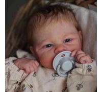 ROSHUAN Real Life - Bambole in silicone a corpo intero, in vinile, 43 cm, realistiche bambole rinate che sembrano vere bambole appena nate con occhi azzurri, realistiche, giocattolo per bambini dai 3