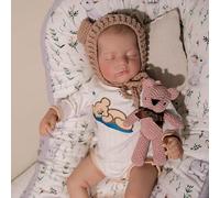 ROSHUAN Real Life Reborn Baby Doll Sleeping Girl 48 cm Bella Bambola realistica Bambola Bambino Bambola Morbido Corpo Realistico Neonato Bambola Vita Reborn Bambole Giocattolo per bambini di 3 anni