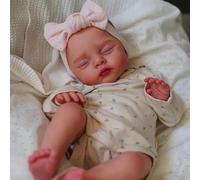 ROSHUAN Real Life Reborn Baby Dolls Eyes Close 45,7 cm Realistico Bambola Fatta a Mano Corpo Morbido Che Sembra Reale Realistico Neonato Bambole Giocattolo