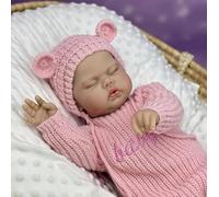 ROSHUAN Real Life Reborn Bambola Bambola Bambola 48 cm Realistica Bambola Bambola Occhi Chiudi Corpo Morbido Panno Che Sembra Reale Realistico Neonato Addormentato Bambola Giocattolo per Bambini Dai 3