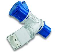Moltiplicatore Adattatore Mobile 2 Uscite Spina 16A 2P+E 50/60 Hz IP44