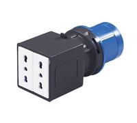 Adattatore Cee industriale 2P+T 16A / 2 Prese bipasso Rosi