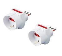 Rosi Adattatore Emilia Prime, bianco, 2 prese bivalenti + 1 presa schuko - set 2 pz
