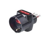 Rosi Adattatore Emilia Prime, nero, 2 prese bivalenti + 1 presa schuko