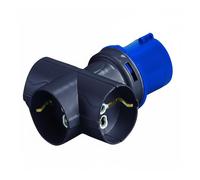 Rosi Adattatore triplo Schuko 16A 250V con spina CEE blu 2P+T 16A IP20