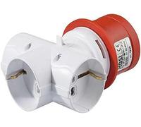 ROSI MATERIALE ELETTRICO ADATTATORE DA SPINA INDUSTRIALE 16A 5P 400V A 3 PRESE SCHUKO 1840