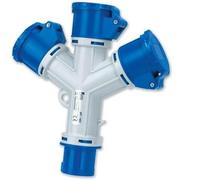 Adattatore Moltiplicatore Industriale, 3 Uscite Rosi 2P+E -16A, IP44, 220/250V