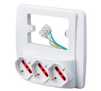 Multipresa da parete Smart con 3 prese schuko bivalenti 10/16A 220V nera
