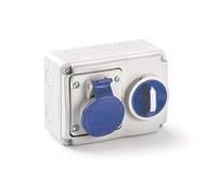 Presa Interbloccata Orizzontale Industriale 16A IP44 2P+T Blu Rosi 14.3214B6