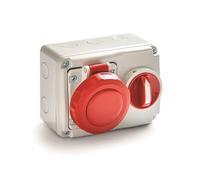 ROSI Presa interbloccata, grigio/rosso, 16A - 6h 3P+N+T IP66/67