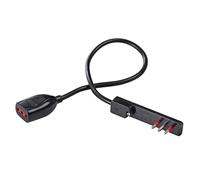 ROSI Prolunga 0.5Mt FLAT 10A Nera, Spina Ultrapiatta con 50cm di Prolunga e presa piccola da 10Ah