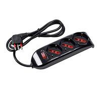 ROSI RS94002T, Multipresa serie Emilia, 3 prese schuko biv. 10/16A, Nero