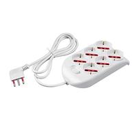 ROSI RS94124 Multipresa Emilia 6 posti, Bianco, 6 prese schuko biv. 10/16A