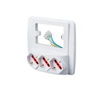 Multipresa da parete con 3 attacchi schuko e quadro per placca 3 posti Emilia RS94130