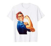 Rosie The Riveter Poster We Can Do It Femminista Retro Maglietta