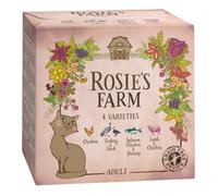 Rosie's Farm Adult 4 x 100 g Pacco misto umido per gatti - 4 gusti: Pollo, Tacchino & Anatra, Salmone & Pollo, Agnello & Pollo
