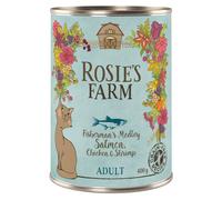 Rosie's Farm Adult 6 x 400 g Alimento umido per gatti - Salmone & Pollo con Gamberetti