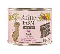 Rosie's Farm Single Meat Adult 6 x 195 g umido cane - Agnello & Riso