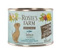 Rosie's Farm Single Meat Adult 6 x 195 g umido cane - Pesce & Riso