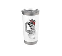 RosieTheRiveter - Pin Up Art retrò per ragazze Bicchiere termico in acciaio inox doppia parete